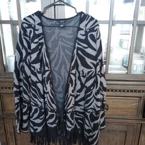 Alfani Open Cardigan Black and Grey size Large